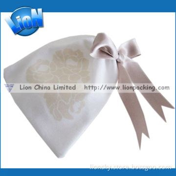 Unbleached Organic Muslin Personalized Floral Pattern Cotton Pouch